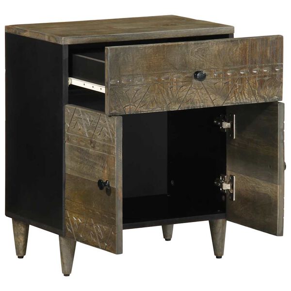 vidaXL yökaappi vaaleanharmaa 50x33x60 cm massiivipuu mango