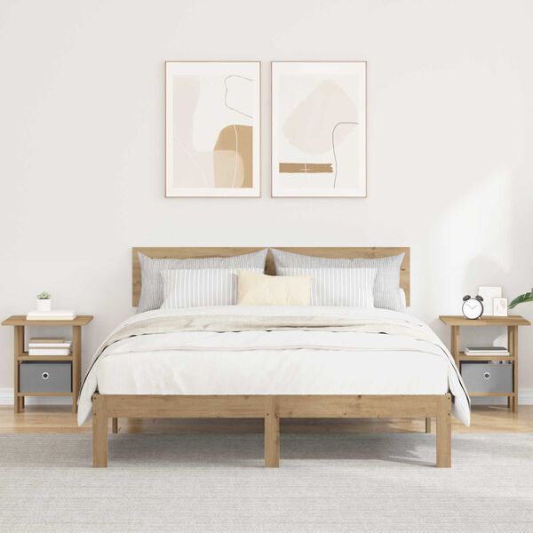 vidaXL Y&ouml;p&ouml;yt&auml; 2 pcs Artisan tammi 41 x 40 x 45 cm Tekninen puu