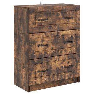 vidaXL Laatikkokaappi Savutammi 66 x 34,5 x 87 cm Tekninen puu