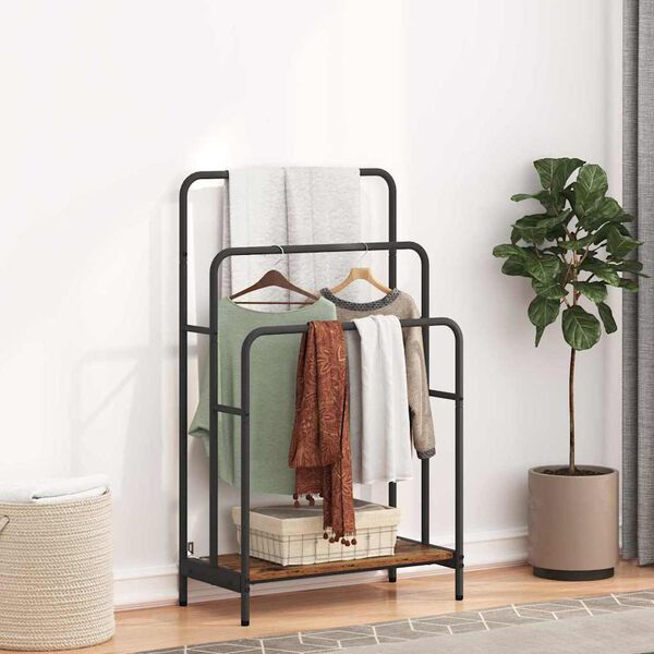 vidaXL Vaaterippsin hyllyllä Vanha puu 60 x 30 x 100,5 cm Tekninen puu