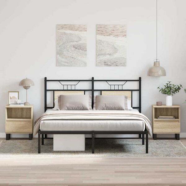 vidaXL Yöpöydät 2 kpl Sonoma-tammi 40x35x50 cm tekninen puu