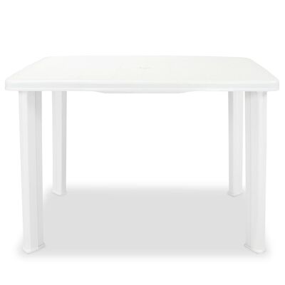 vidaXL Puutarhapöytä valkoinen 101x68x72 cm muovi