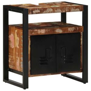 vidaXL kylpyhuoneen pesuallaskaappi 55x35x60cm massiivipuu kierr&auml;tetty