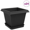 vidaXL Kasviruukut 24 kpl Musta Muovi