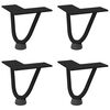 vidaXL Sohvapöydän hiusneulajalat 4 kpl musta 10 cm täysteräs