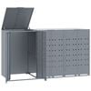 vidaXL Roskalaatikon s&auml;ilytystila kolmelle harmaa 207x79x117 cm ter&auml;s