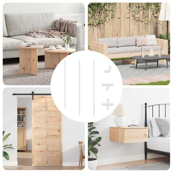 vidaXL PVC-putki 29 pcs Valkoinen Mterialpp ja PE