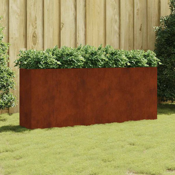 vidaXL Korotettu kukkalaatikko 200x40x80 cm Corten ter&auml;s