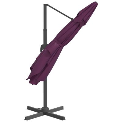 vidaXL Riippuva LED-aurinkovarjo viininpunainen 400x300 cm