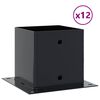vidaXL Pylv&auml;iden pohjat neli&ouml; 12 kpl 141x141 mm jauhemaalattu ter&auml;s