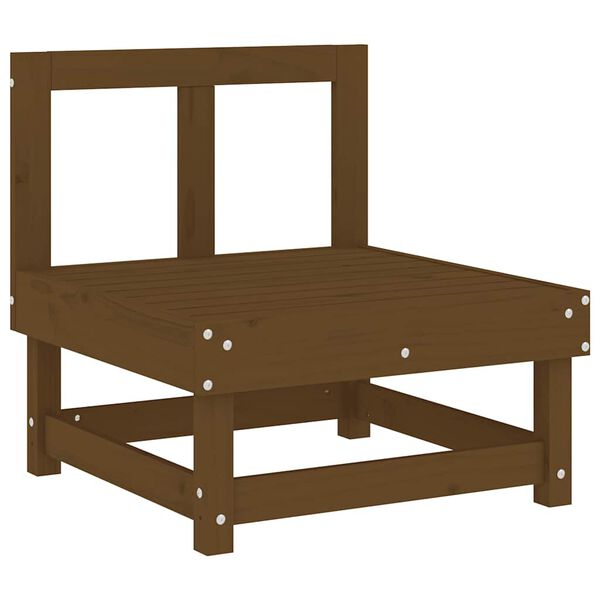 vidaXL Keskisohva tyynyillä hunajanruskea täysi mänty