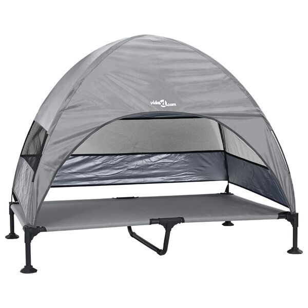 vidaXL Korotettu koiranpeti Vaaleanharmaa 127 x 81 x 108 cm