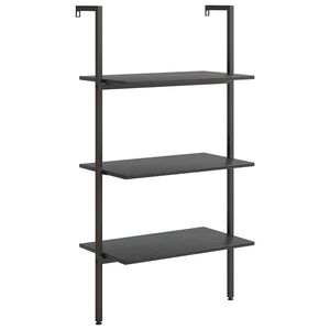 vidaXL 3-kerroksinen kalteva hylly musta 64x35x120,5 cm