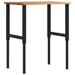 vidaXL ty&ouml;p&ouml;yt&auml; vaaleanruskea 80x60x(71,5-98) cm massiivipuutammea