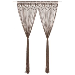 vidaXL Macrame verho harmaanruskea 140x240 cm puuvilla