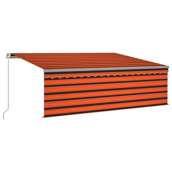 vidaXL Manuaalisesti kelattava markiisi verhot/LED 4x3 m oranssiruskea