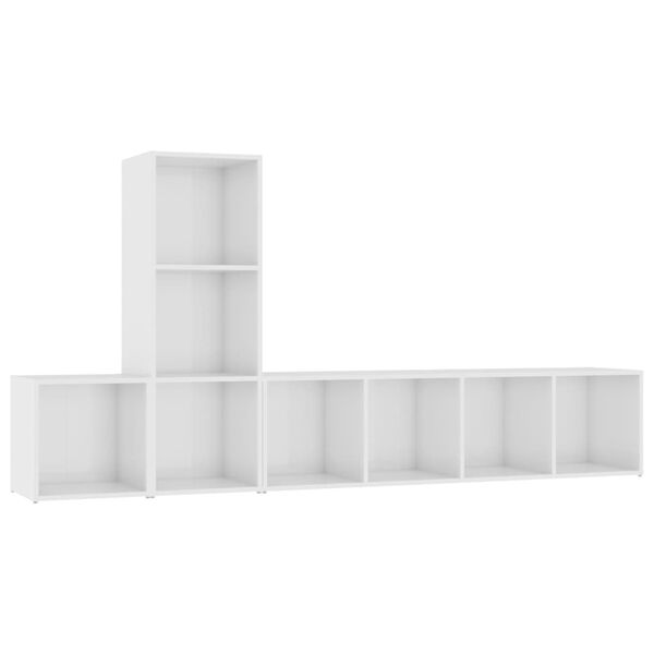 vidaXL 3-osainen TV-kaappisarja korkeakiilto valkoinen lastulevy