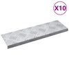 vidaXL Portaan askelma Suorakaide 10 pcs Hopea 60 x 18 cm Alumiini