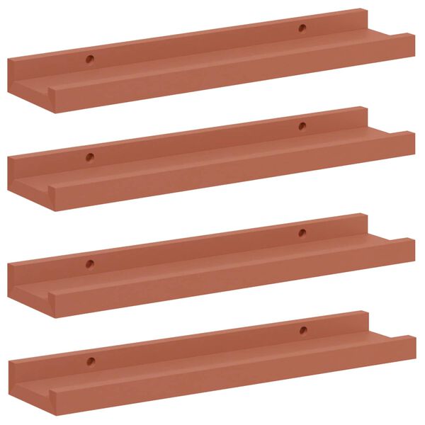 vidaXL Sein&auml;hylly hyllyll&auml; 4 pcs Punainen 40 x 9 x 3 cm Tekninen puu