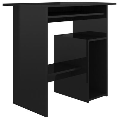 vidaXL Työpöytä korkeakiilto musta 80x45x74 cm lastulevy