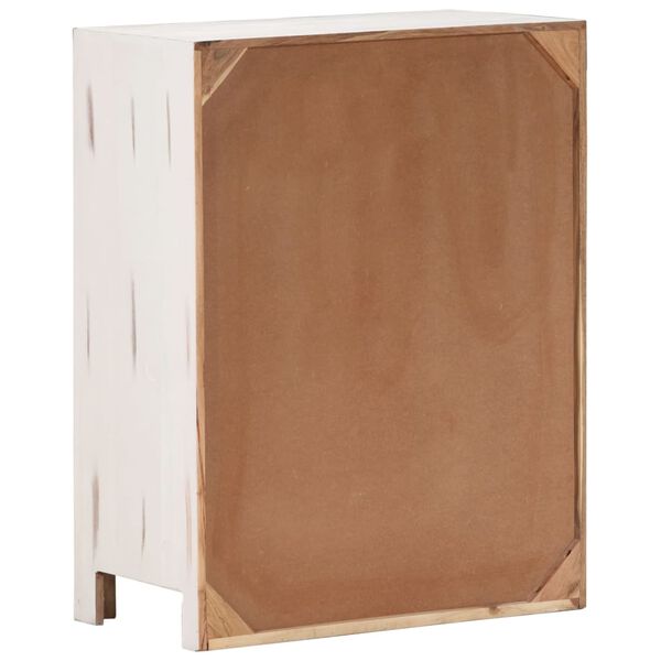 vidaXL Lipasto valkoinen 58x30x75 cm t&auml;ysi akaasiapuu