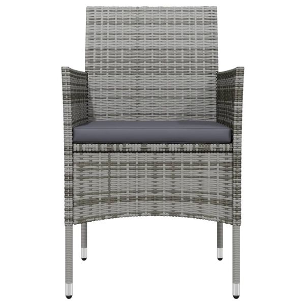 vidaXL 3-osainen Ulkoruokailuryhm&auml; tyynyill&auml; harmaa ja musta