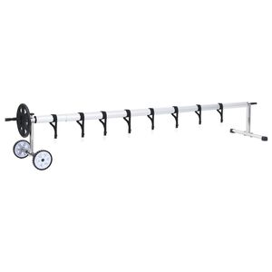 vidaXL Uima-altaan suojan rulla ruostumattomalla ter&auml;sjalustalla