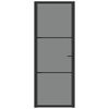 vidaXL Sisäovi 76x201,5 cm musta ESG-lasi ja alumiini