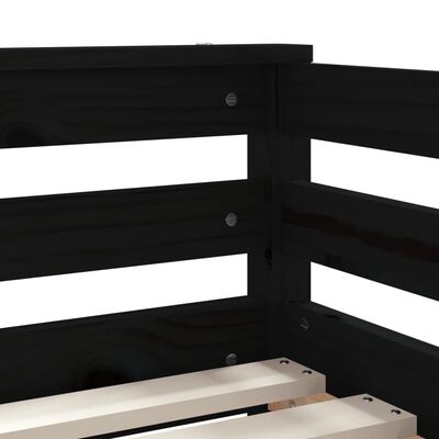 vidaXL Lasten sängynrunko laatikoilla musta 70x140 cm täysi mänty