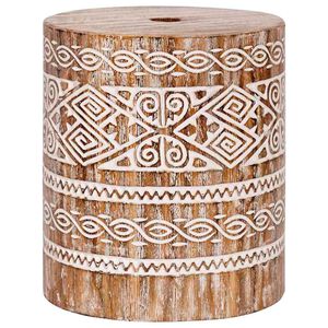 vidaXL Päivänvarjonjalusta valkaistu valkoinen Ø34 x 40 cm täysi puu