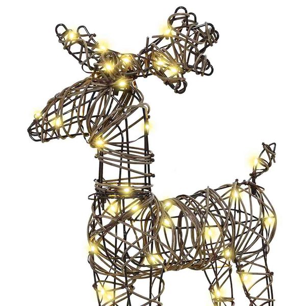 vidaXL Poron vet&auml;m&auml; joulusleigh L&auml;mpim&auml;n Valkoinen Rottinki