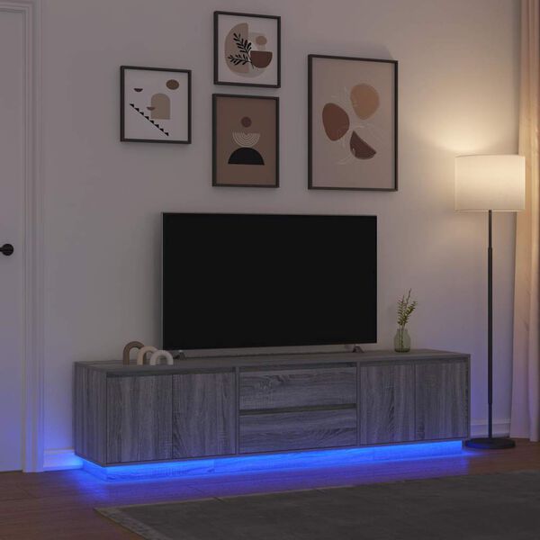 vidaXL TV-kaappi LED-valoilla Vanha puu 100x41x50 cm
