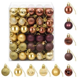 vidaXL Joulupallosetti 150 kpl Ruskea ja kulta 3 cm Polystyreeni