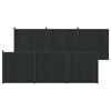 vidaXL Aitapaneeli 6 kpl 1055 x 186,5 cm WPC ja alumiini Musta