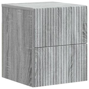 vidaXL Sein&auml;lle Kiinnitett&auml;v&auml; Y&ouml;p&ouml;yt&auml; Harmaa sonoma 33 x 34,5 x 40 cm