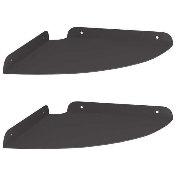 vidaXL Sein&auml;hylly hyllyll&auml; s&auml;ilytystilassa 2 pcs Musta 24 x 24 x 2 cm