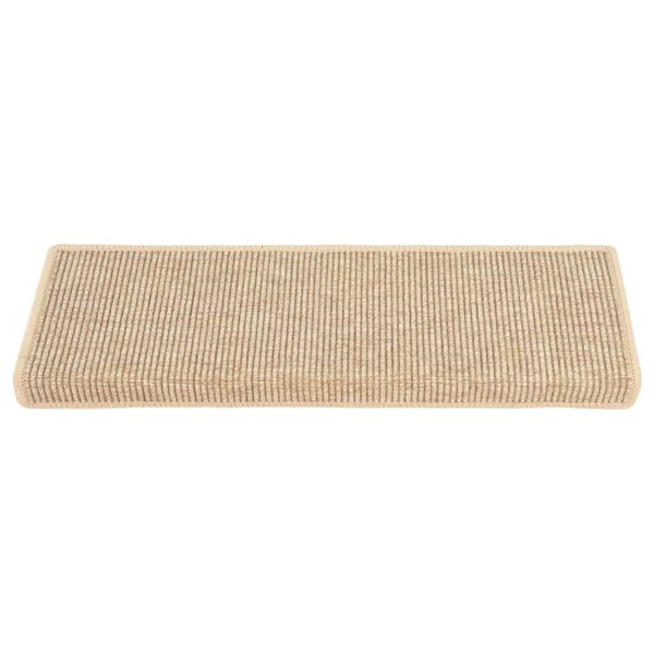 vidaXL Porrasmatot 15 kpl 65x21x4 cm vaaleanbeige suorakaiteen muotoinen reuna
