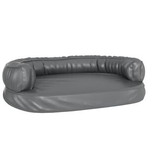 vidaXL Ergonominen vaahtomuovi koirans&auml;nky harmaa 75x53 cm keinonahka