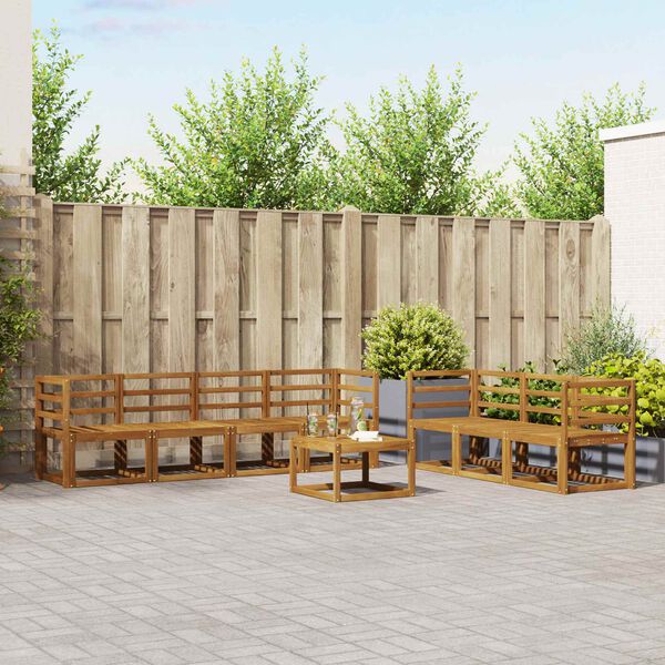 vidaXL Ulkosohvakokoelma 8 pcs Luonnollinen Tihe&auml; akasiapuu