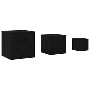 vidaXL Pes&auml;taulu 3 kpl Musta tammi. 45 x 45 x 45 cm Tekninen puu