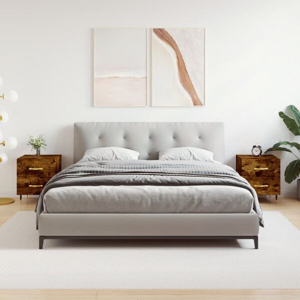 vidaXL Y&ouml;p&ouml;yd&auml;t 2 kpl savutammi 40x35x47,5 cm tekninen puu