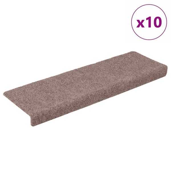 vidaXL Porrasmatot itseliimautuvat 10 kpl 65x21x4 cm kermanväriset suorakaiteen muotoiset reunat