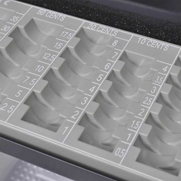 vidaXL Raha-Laatikko lukkoon Tummanharmaa 30 x 24 x 9 cm Ter&auml;s