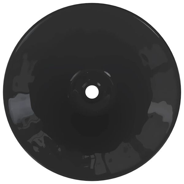 vidaXL pesualtaat 2 kpl Kiiltävä Musta Ø42x14 cm Keramiikka