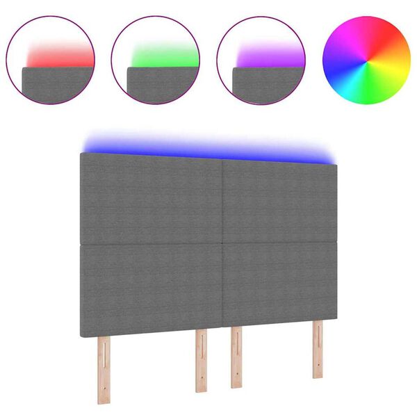 vidaXL LED-p&auml;&auml;ty LED -nauhavalot p&auml;&auml;tyll&auml; Vaaleanharmaa 144 cm kangas