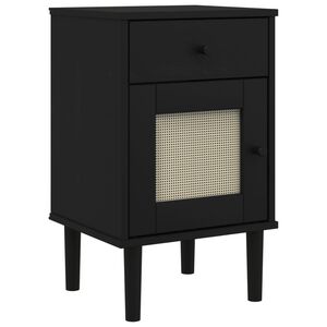 vidaXL Y&ouml;p&ouml;yt&auml; SENJA rottinkityyli musta 40x35x65 cm t&auml;ysi m&auml;nty
