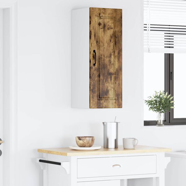 vidaXL Keitti&ouml;kaappi hyllyll&auml; Savup&auml;hkin&auml; 30 x 31 x 80 cm Tekninen puu