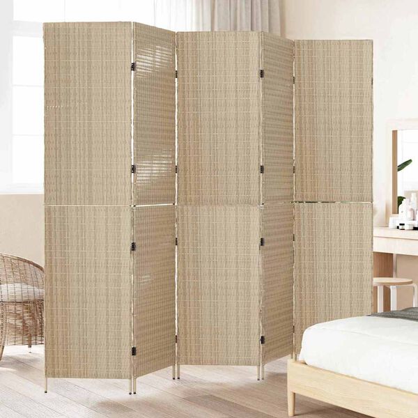 vidaXL Huonejakaja Beige 242 x 180 cm polyrottinki