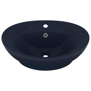 vidaXL Ylellinen pesuallas ovaali matta tummansin. 58,5x39 cm keraami
