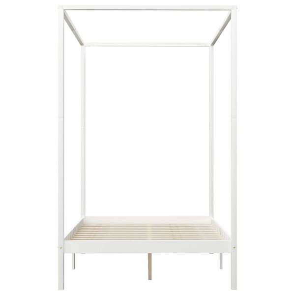 vidaXL Pylvässänky 4 vetolaatikolla valkoinen täysi mänty 140x200 cm